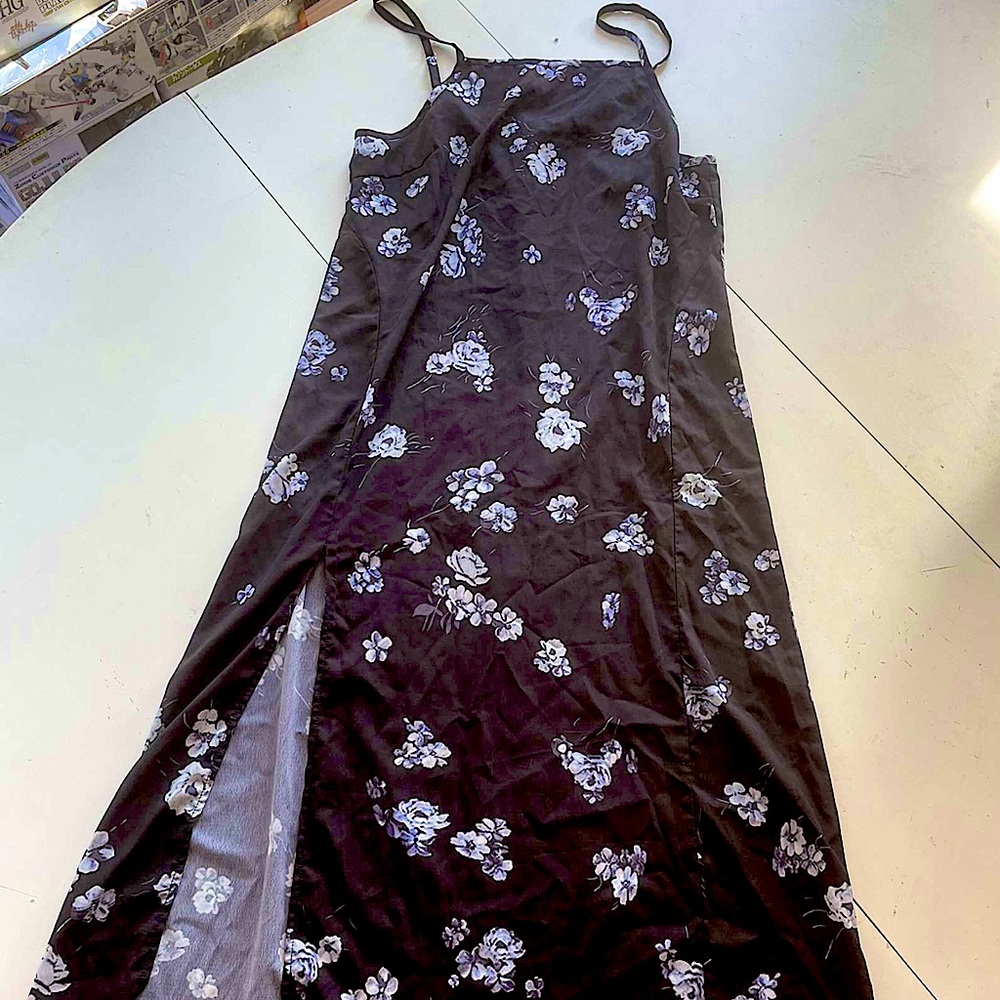 floral strapless slip dress